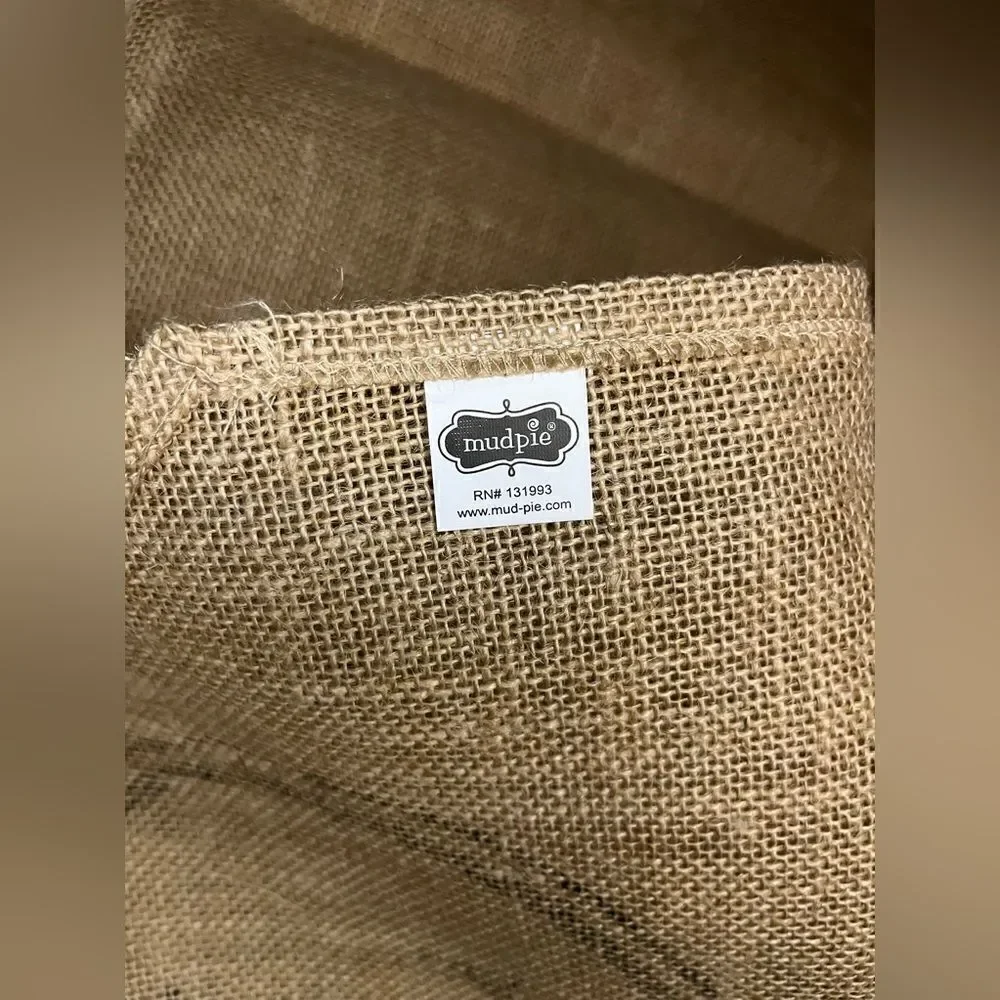 Mudpie burlap table runner monogram “T”